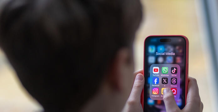 Kid on phone