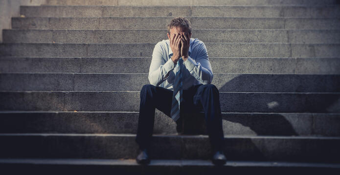 Man in financial distress