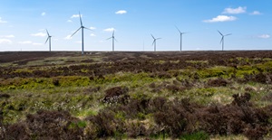 Wind turbines Ovenden Moor West Yorkshire Card