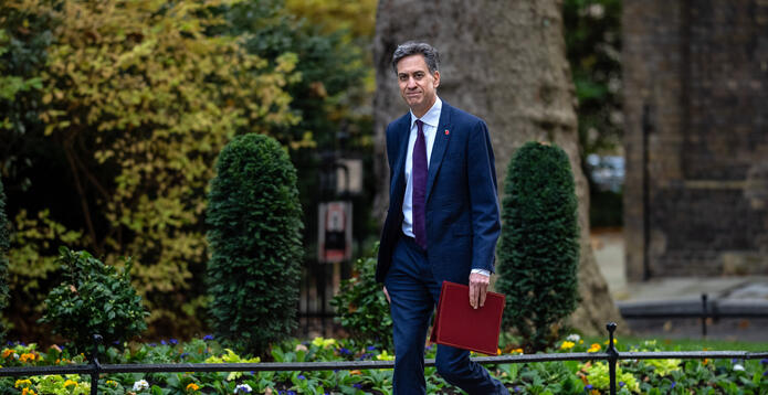 Ed Miliband with garden background