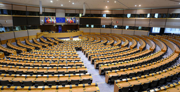 Inside the European Parliament in Brussels