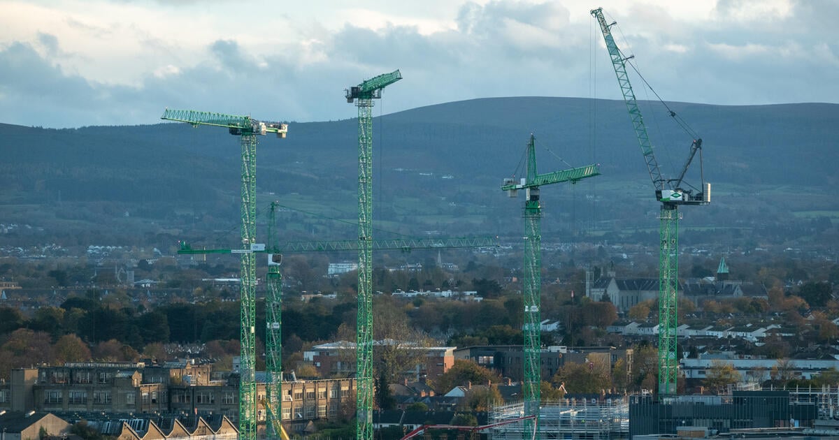 Construction cranes tower above Dublin