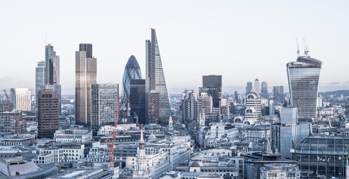 View of London's financial district