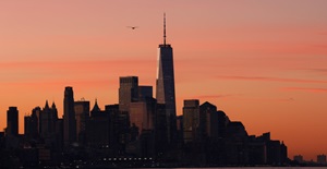 New York skyline sunrise Card