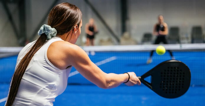 Ladies playing padel