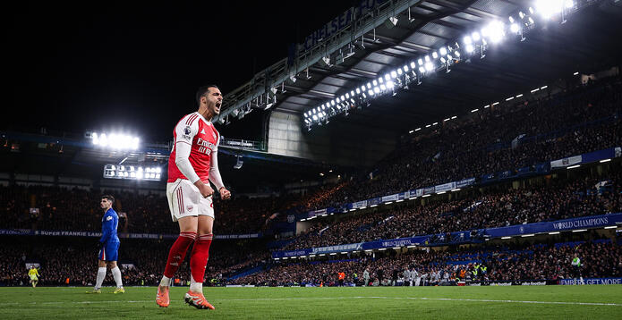 Mikel Merino of Arsenal celebrates goal at Chelsea_Digital