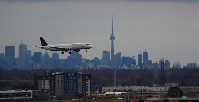 Air Canada plane in flight Card