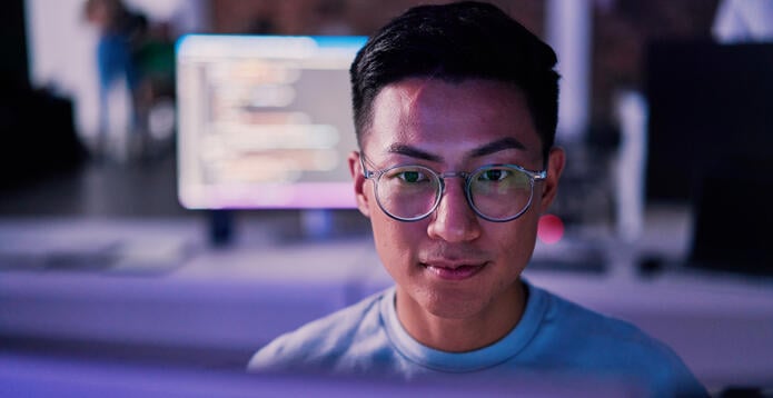 Developer checking code