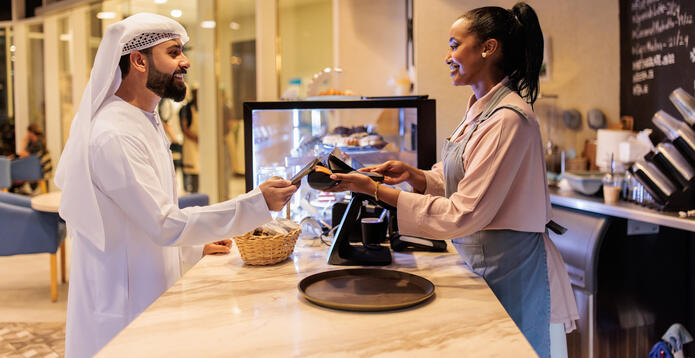 Dubai cafe contactless payment