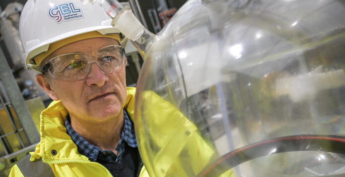 Geothermal Engineering COO Tony Wilson at power plant