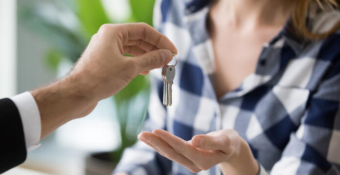 Handing over of keys to property