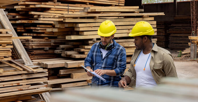 workers in timber yard