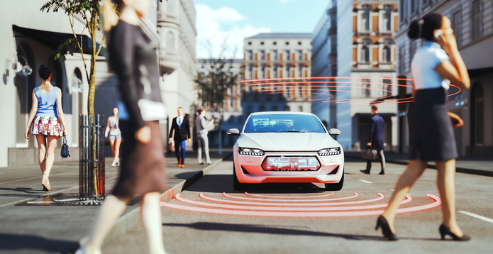 Driverless cars creative image Card