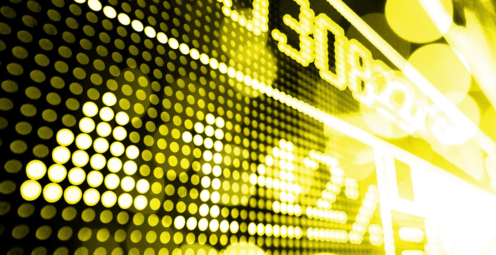 Stock market price display green card