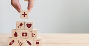 Building blocks with health icons