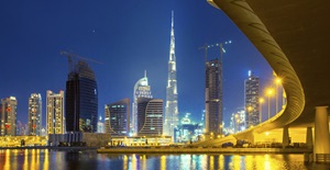 Dubai skyline at night