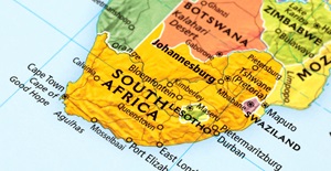 South Africa on a map