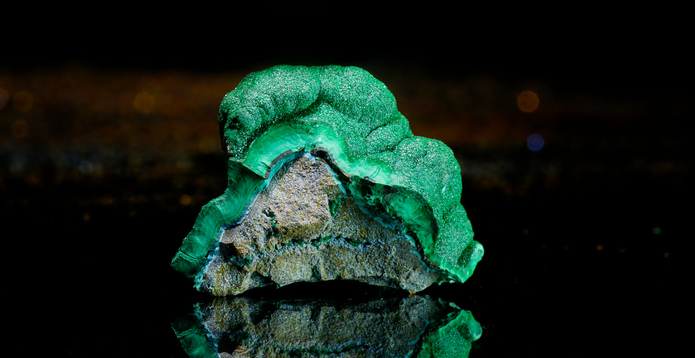 Copper mineral Malachite of Congo Card