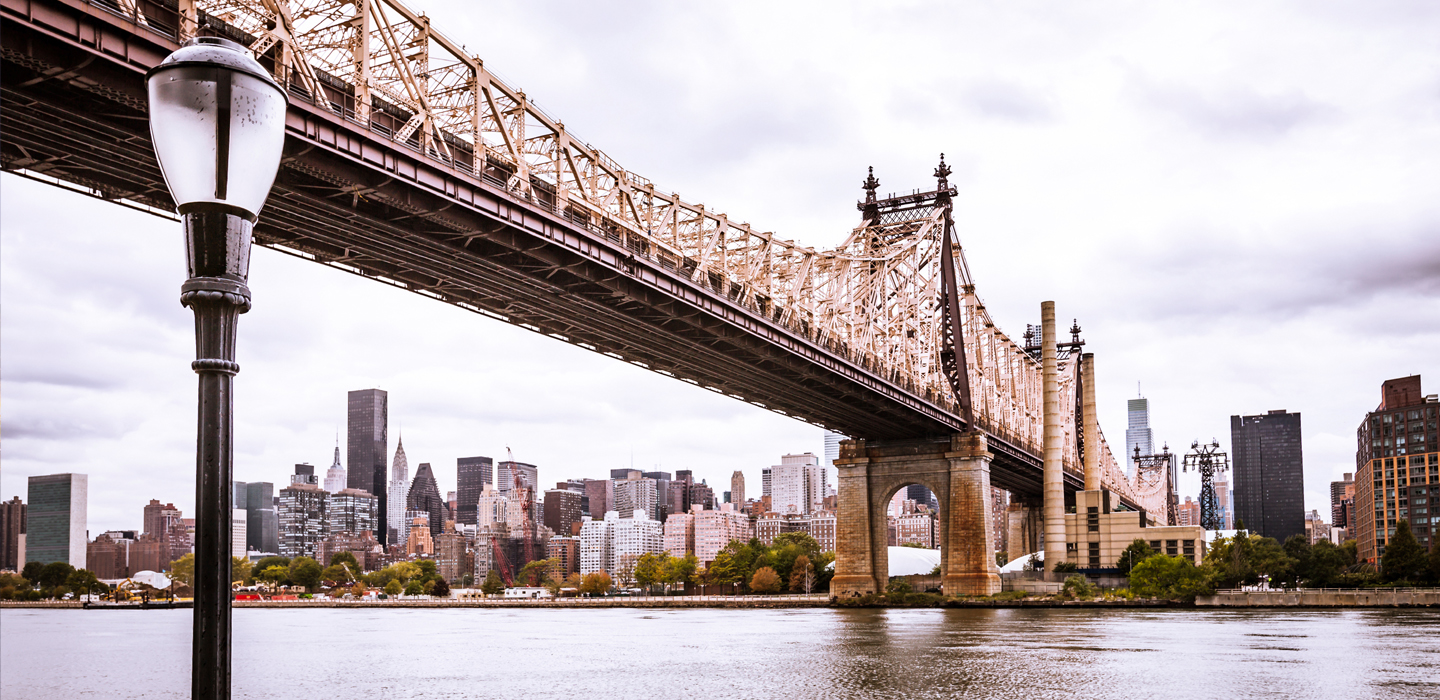 The 59th Street Bridge shot from Queensbridge Park in Queens, NYC/USA