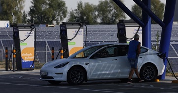 Electric vehicle charging facility in Weissenfels, Germany