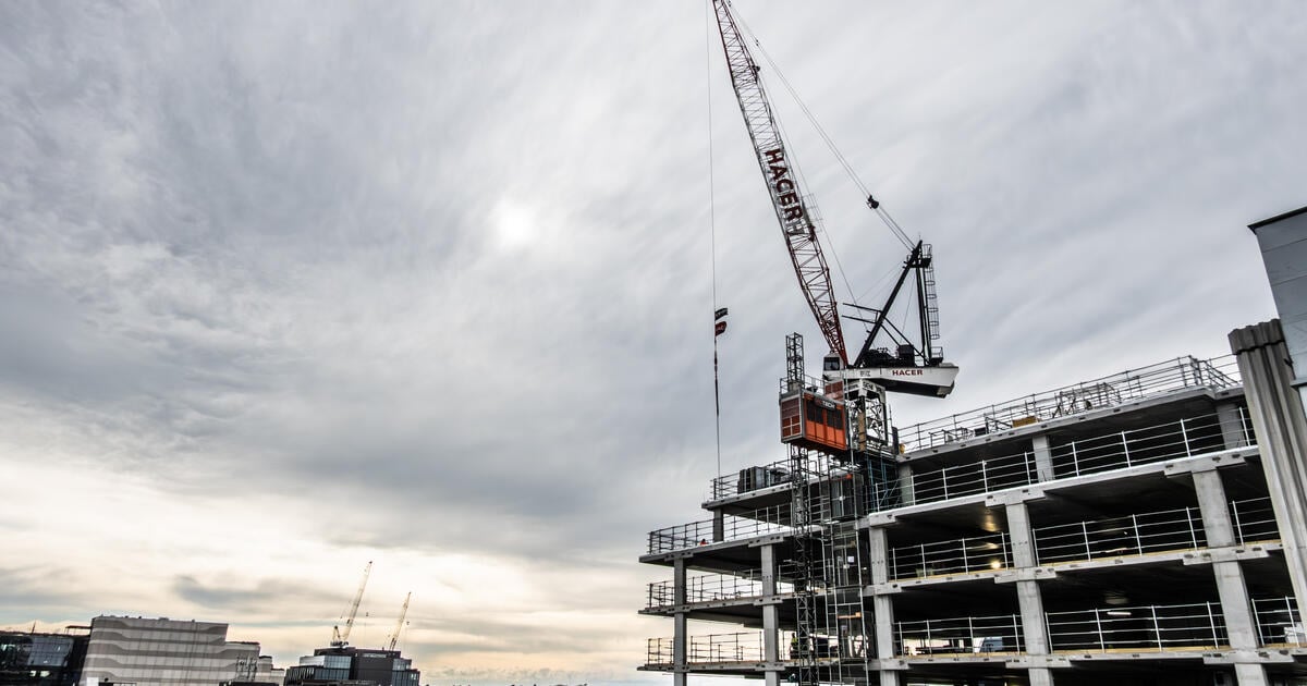 View of construction site and crane in Richmond