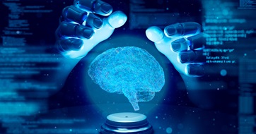AI brain helping hands SEO