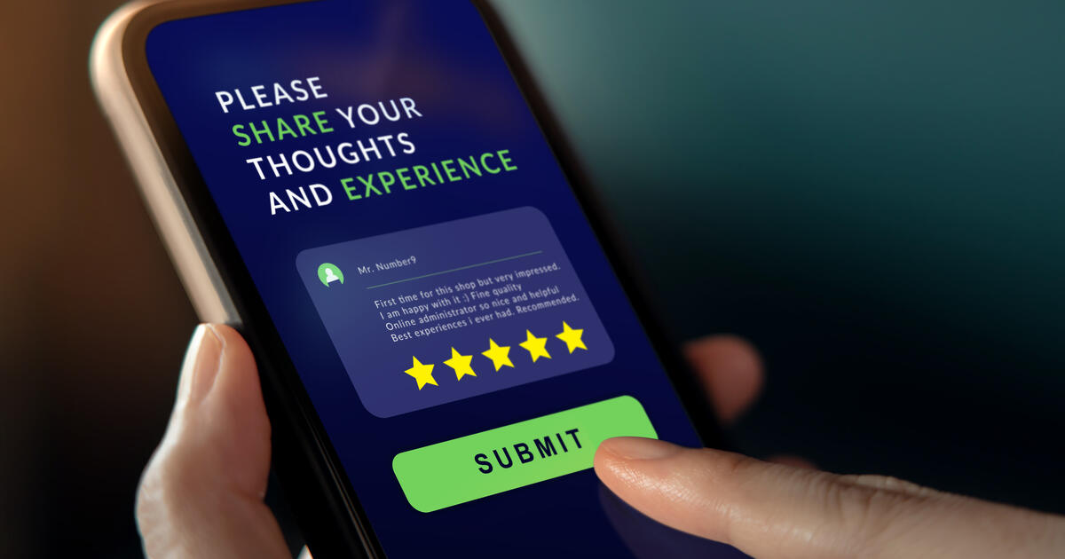 Online review and stars rating on mobile