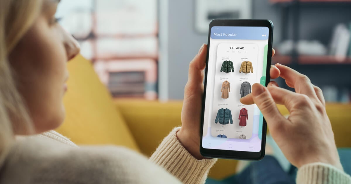 Woman browsing online fashion retailer