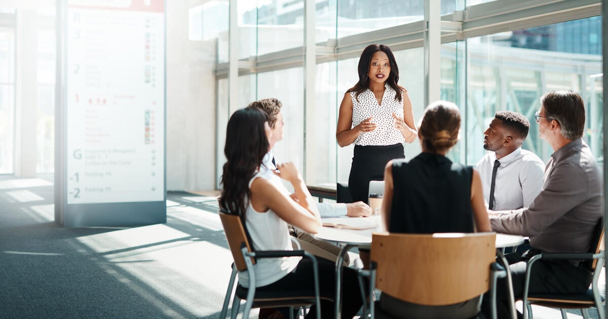 Shot of a group of businesspeople having a meeting in a modern office