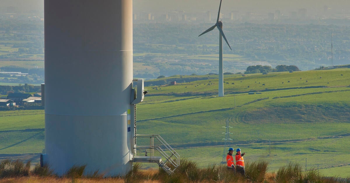 Engineers on wind farm site