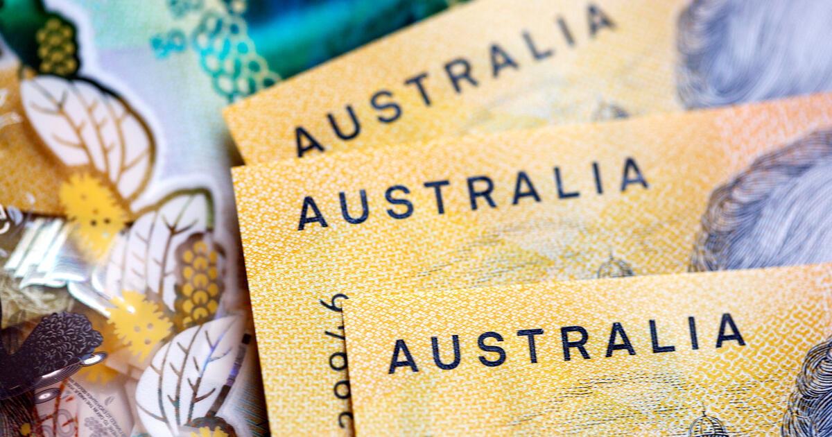 Close up of Australian fifty dollar bills