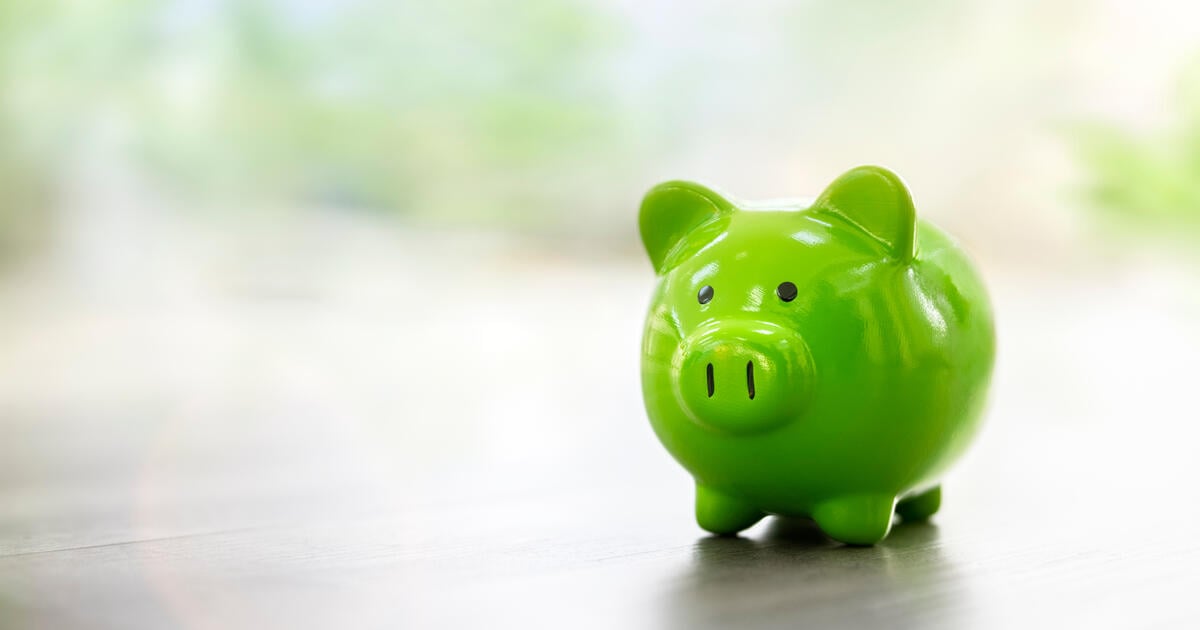 Green piggy bank