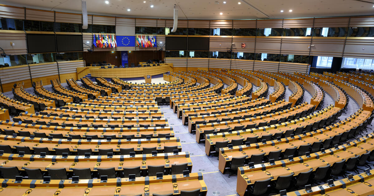 Inside the European Parliament in Brussels