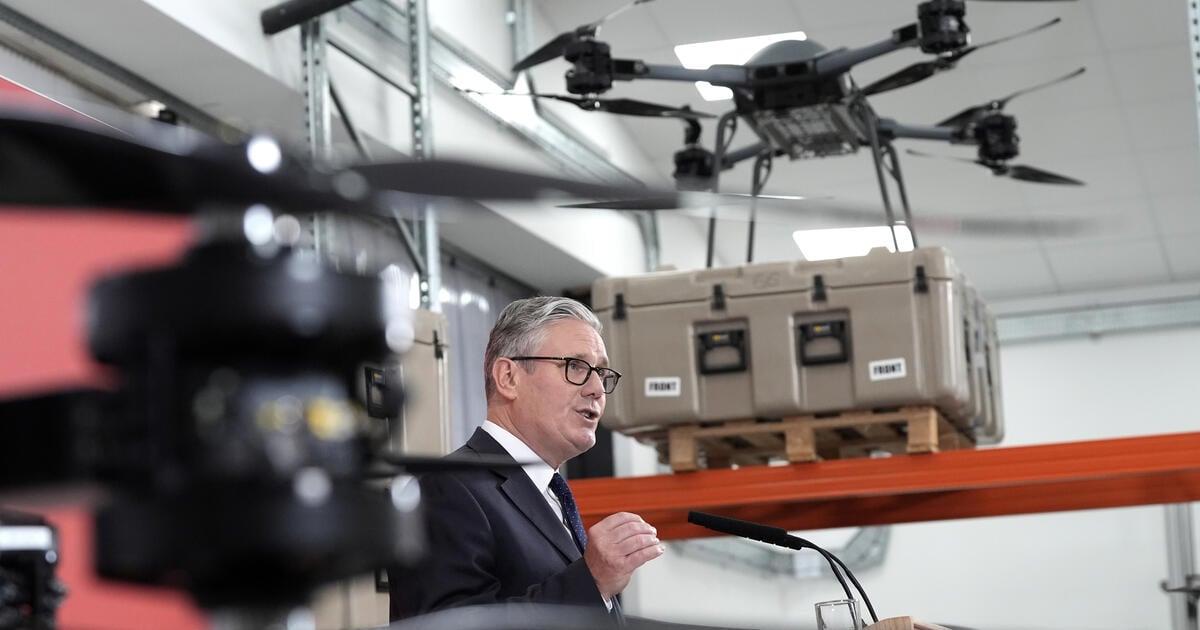 Starmer and drones at defence investment plan announcement_Digital - SEOSocialEditorial image