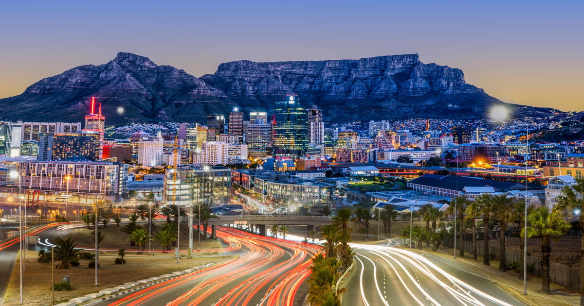 cityscape of Cape Town at night