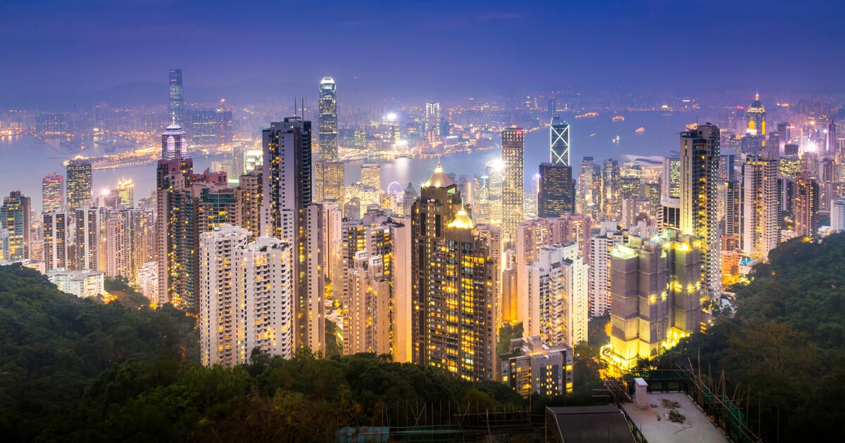 Hong Kong skyline at night