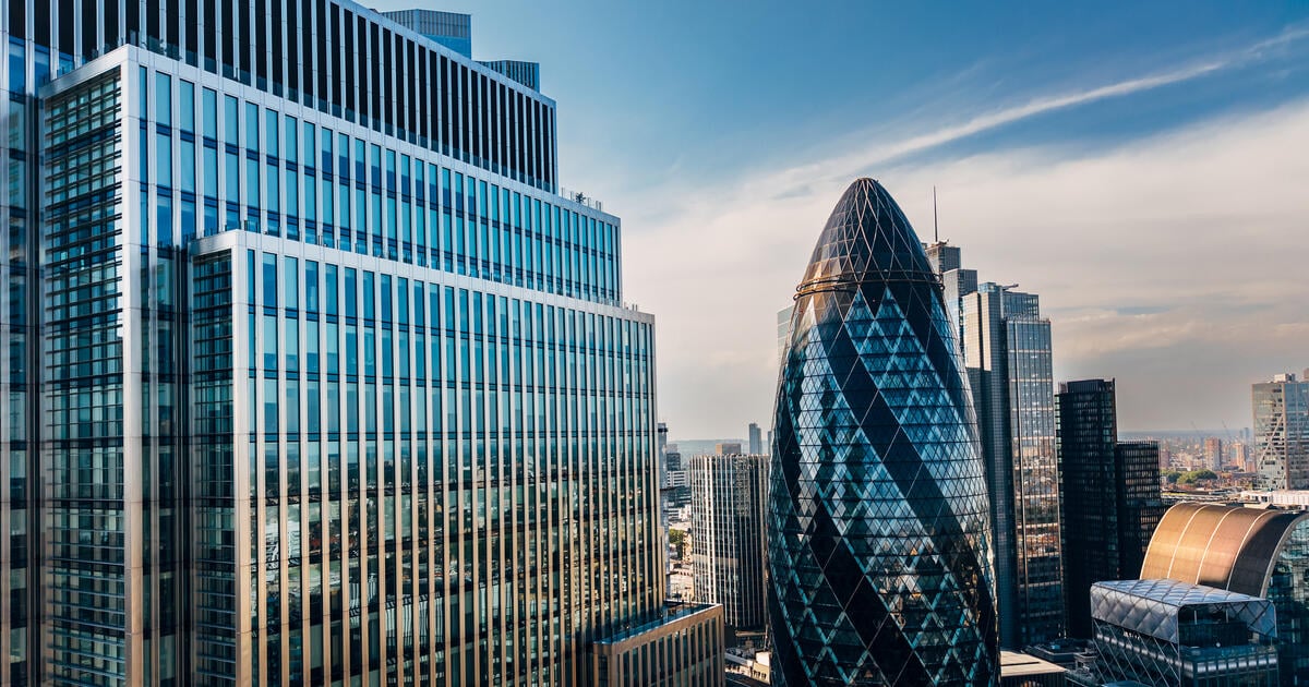 The gherkin and other London City buildings