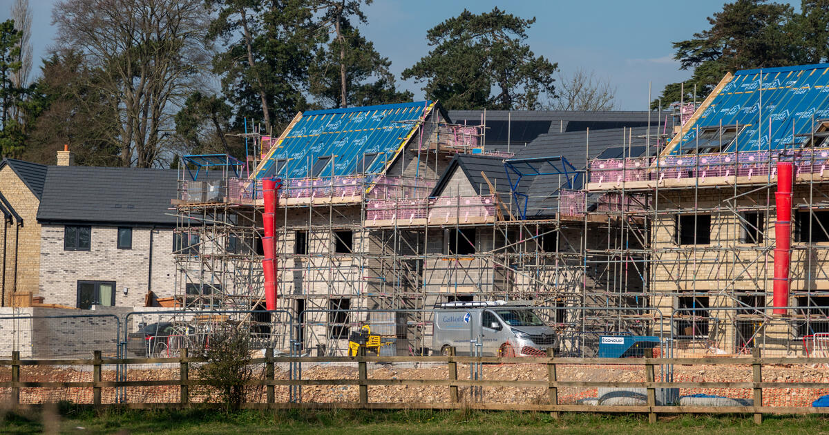 New houses being built on former farm land in Somerset, England