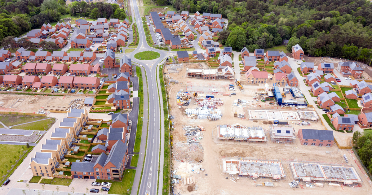 New housing estate aerial photo SEO