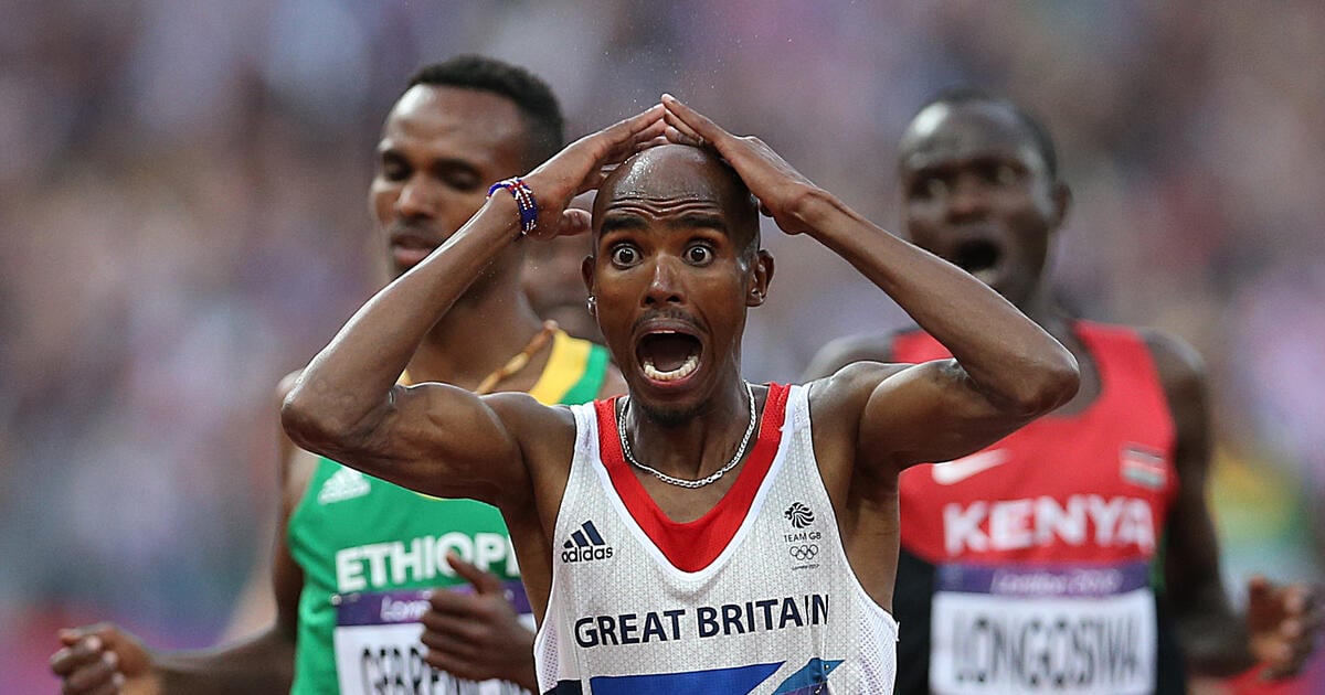 Mo Farah in disbelief London 2012