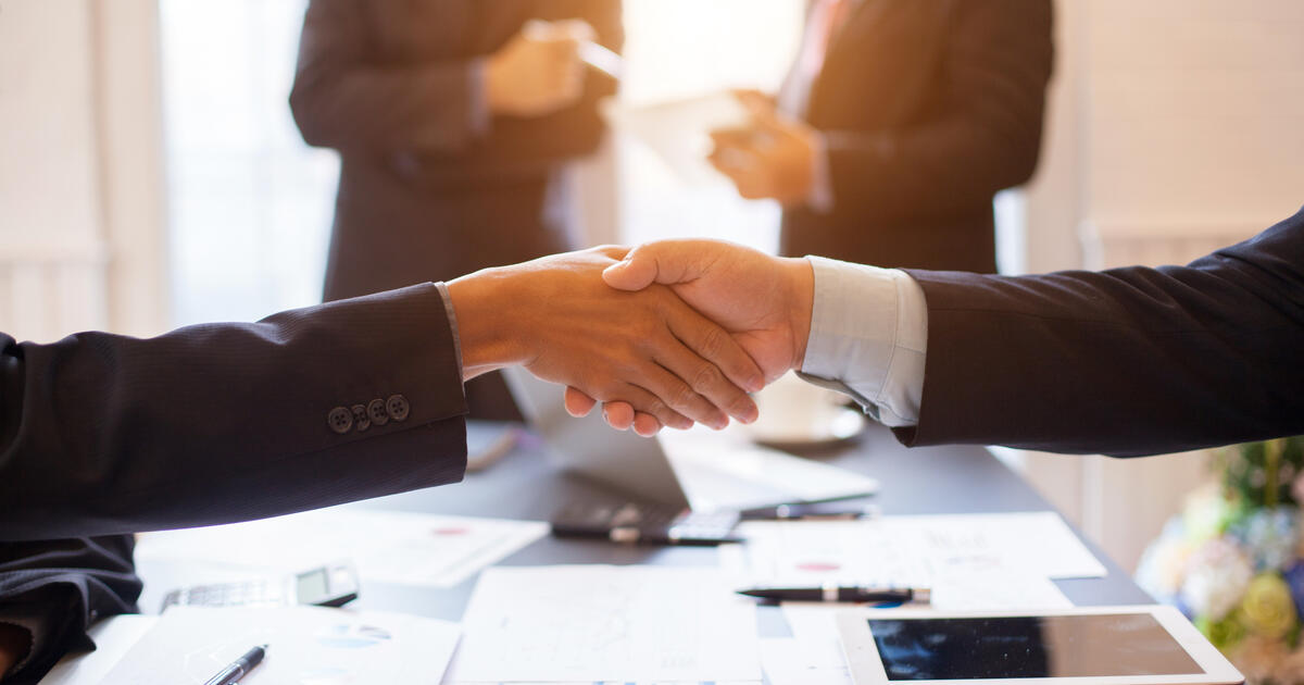 Business deal handshake