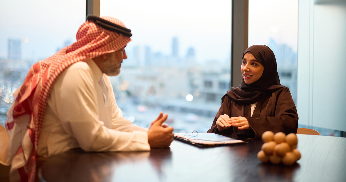 Middle Eastern business meeting in Riyadh office
