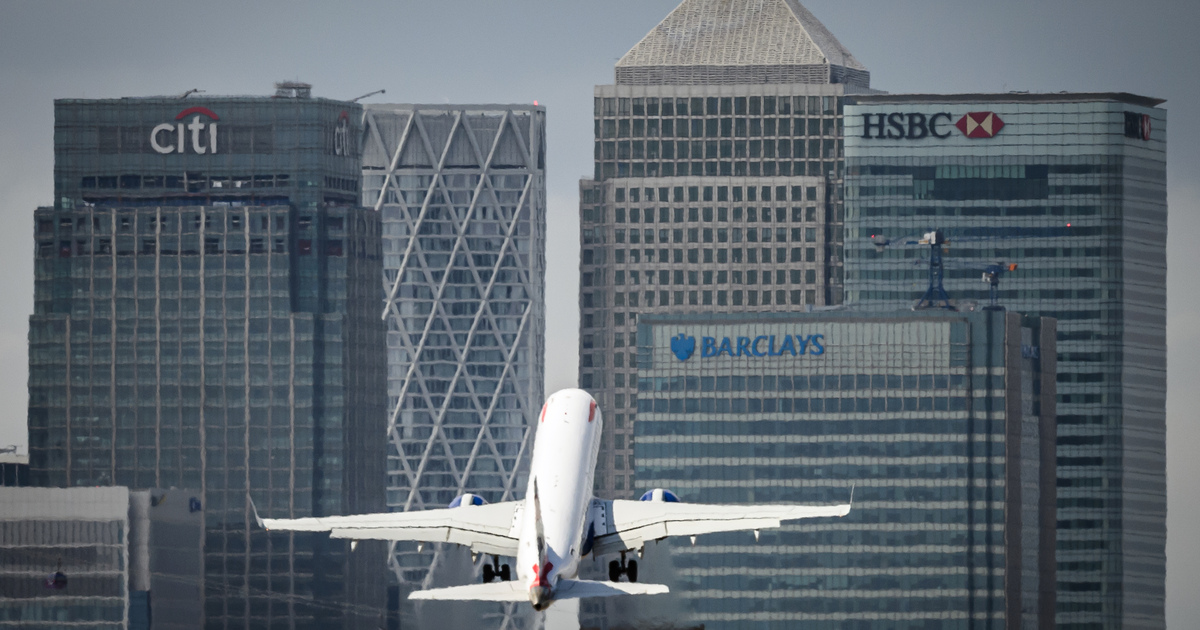 Plane taking off in London