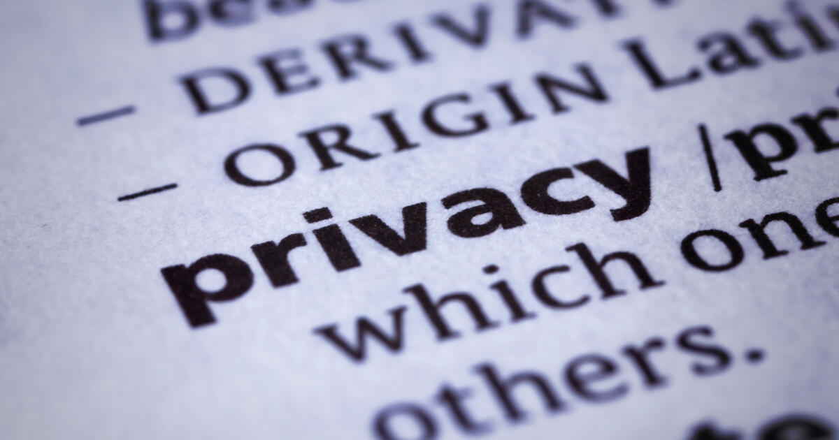 Privacy dictionary close up