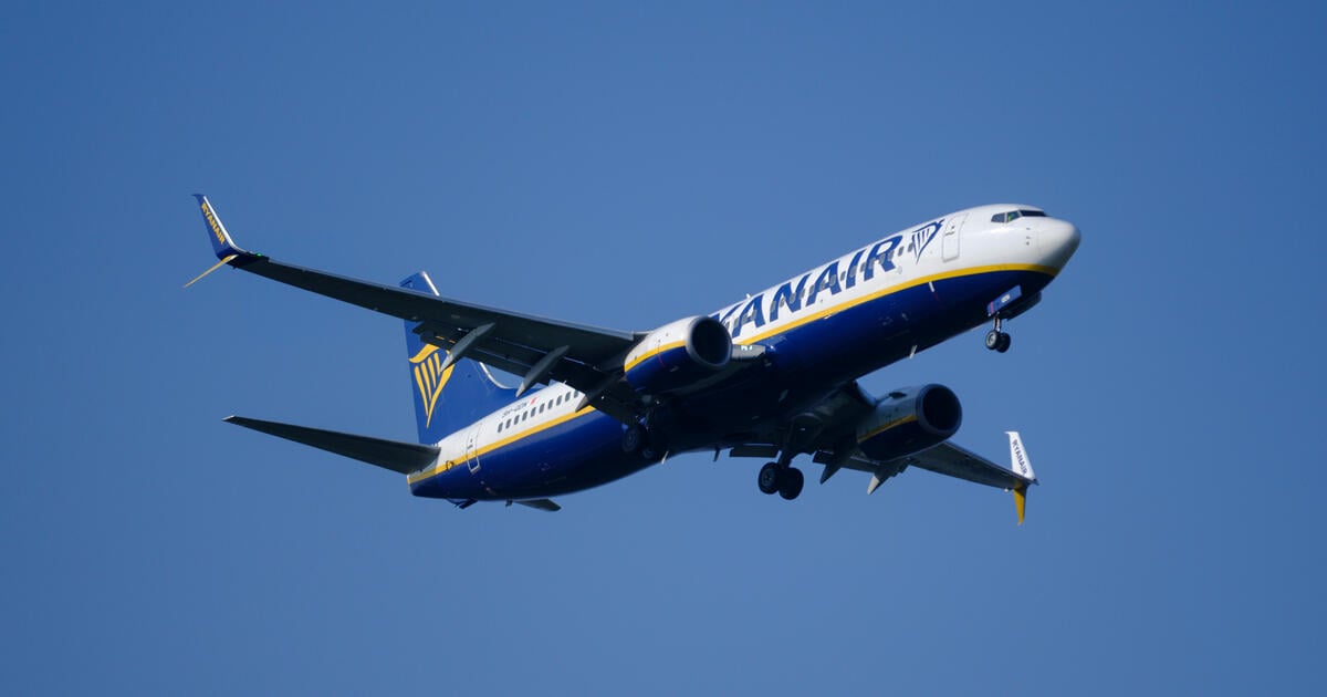 Ryanair plane in flight