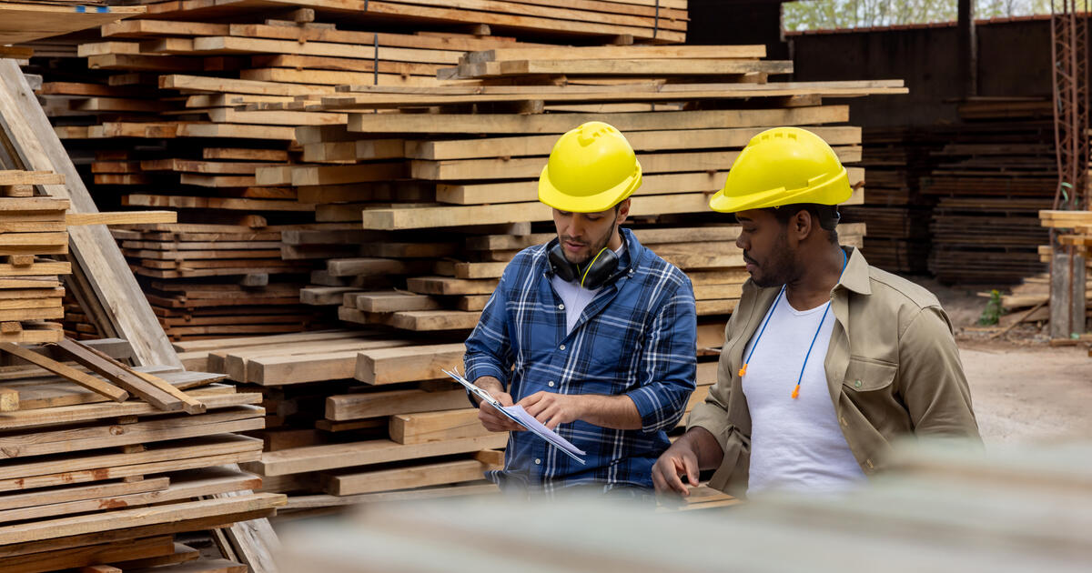 workers in timber yard