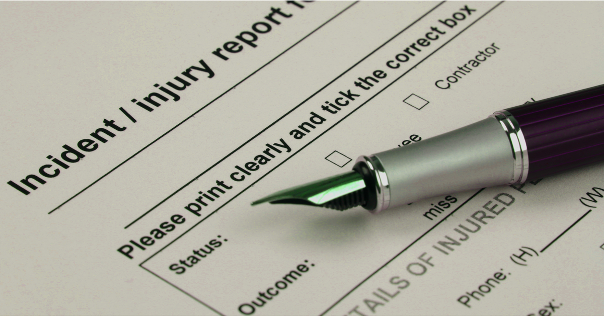Incident injury reporting form