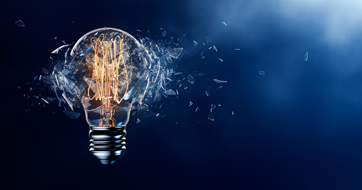 Exploding light bulb innovation