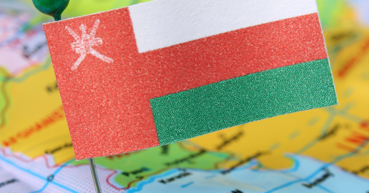 Oman flag on a map SEO