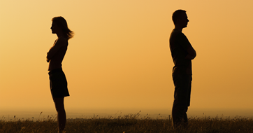 Relationship difficulties silhouetted couple divorce